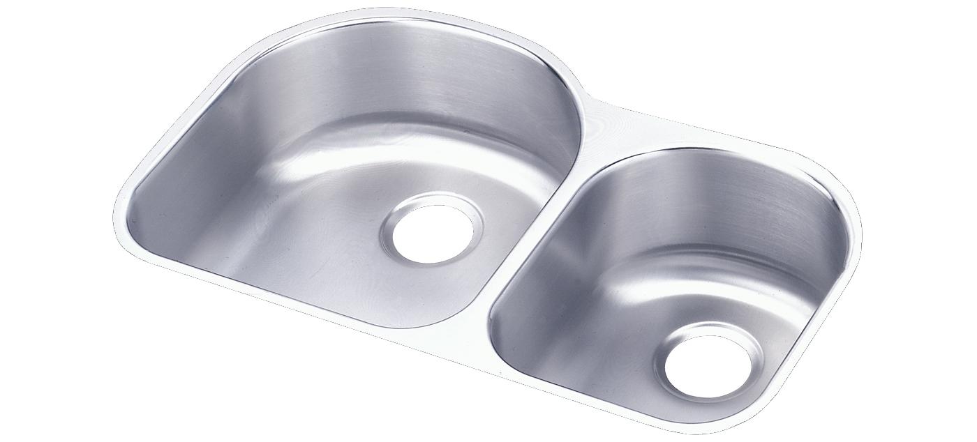Elkay Tarja Lustertone® Classic Acero Inoxidable 31-1/4" x 20" x 7-1/2" Offset 60/40 de Dos Tazones Bajo Cubierta (Kit) — vista de producto