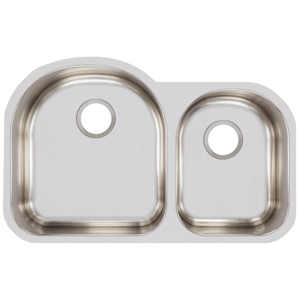 Elkay Tarja Lustertone® Classic Acero Inoxidable 31-1/4" x 20" x 7-1/2" Offset 60/40 de Dos Tazones Bajo Cubierta — vista de producto