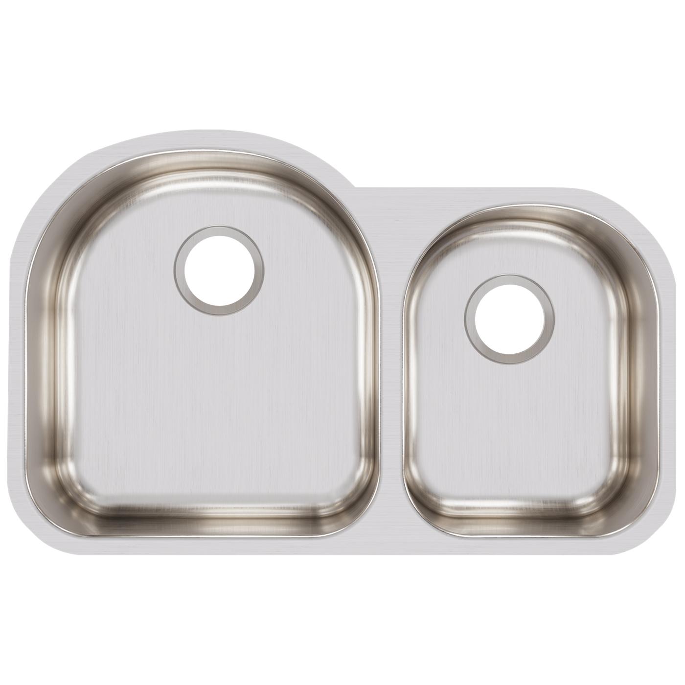 Elkay Tarja Lustertone® Classic Acero Inoxidable 31-1/4" x 20" x 7-1/2" Offset 60/40 de Dos Tazones Bajo Cubierta — vista de producto