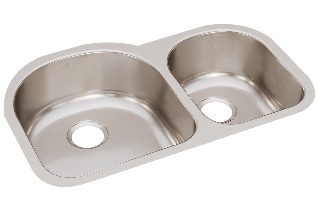 Elkay Tarja Lustertone® Classic Acero Inoxidable 31-1/4" x 20" x 7-1/2" Offset 60/40 de Dos Tazones Bajo Cubierta — vista de producto