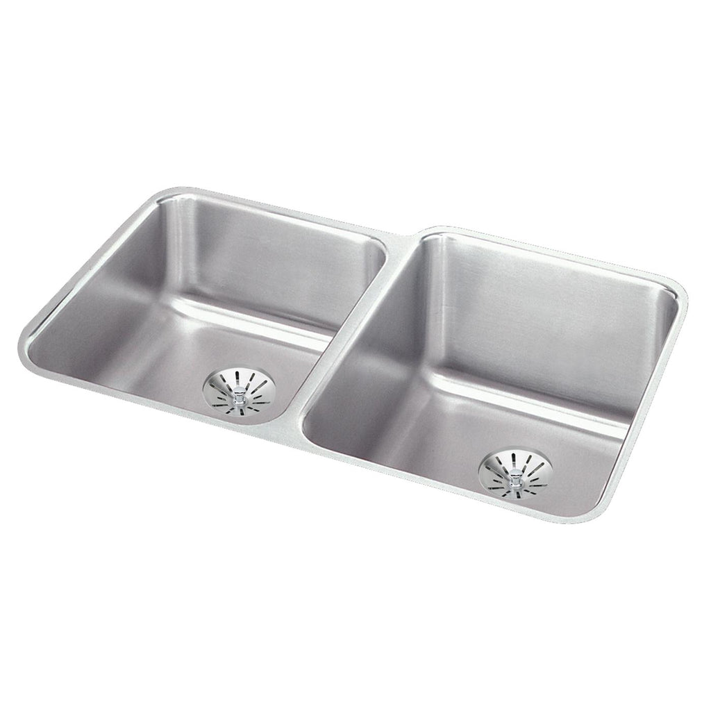 Elkay Tarja Lustertone® Classic Acero Inoxidable 31-1/4" x 20-1/2" x 9-7/8" Offset 60/40 Bowl Bajo Cubierta con Perfect Drain® — vista de producto