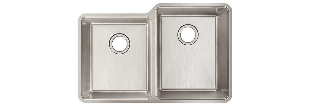 Elkay Tarja Lustertone Iconix® Calibre 18 Acero Inoxidable 31-1/4" x 20-1/2" x 9" de Dos Tazones Bajo Cubierta with Left Small Bowl — vista de producto