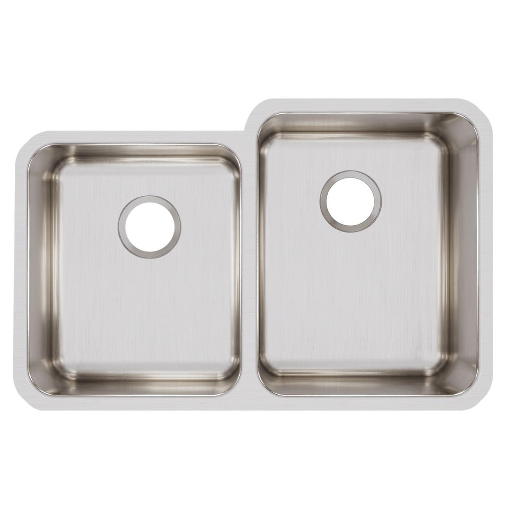 Elkay Tarja Lustertone® Classic Acero Inoxidable 31-1/4" x 20-1/2" x 9-7/8" Offset de Dos Tazones Bajo Cubierta — vista de producto
