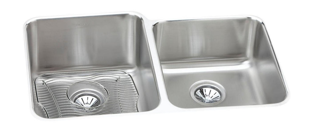 Elkay Tarja Lustertone® Classic Acero Inoxidable 31-1/4" x 20-1/2" x 9-7/8" Offset de Dos Tazones Bajo Cubierta — vista de producto