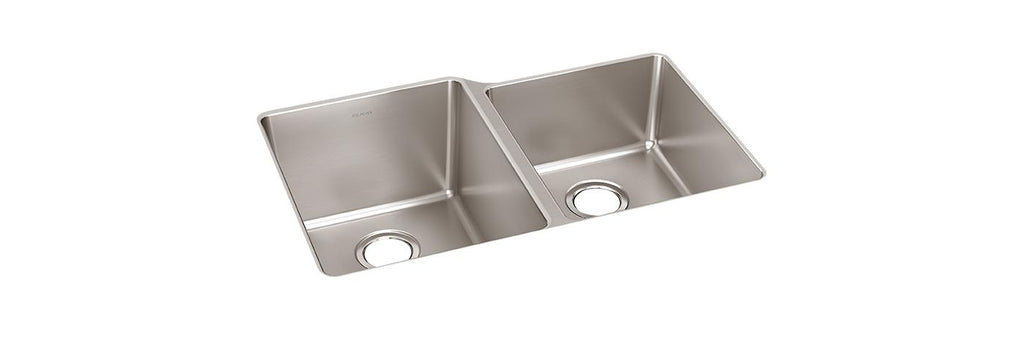 Elkay Tarja Lustertone Iconix® Calibre 18 Acero Inoxidable 31-1/4" x 20-1/2" x 9" de Dos Tazones Bajo Cubierta with Right Small Bowl — vista de producto