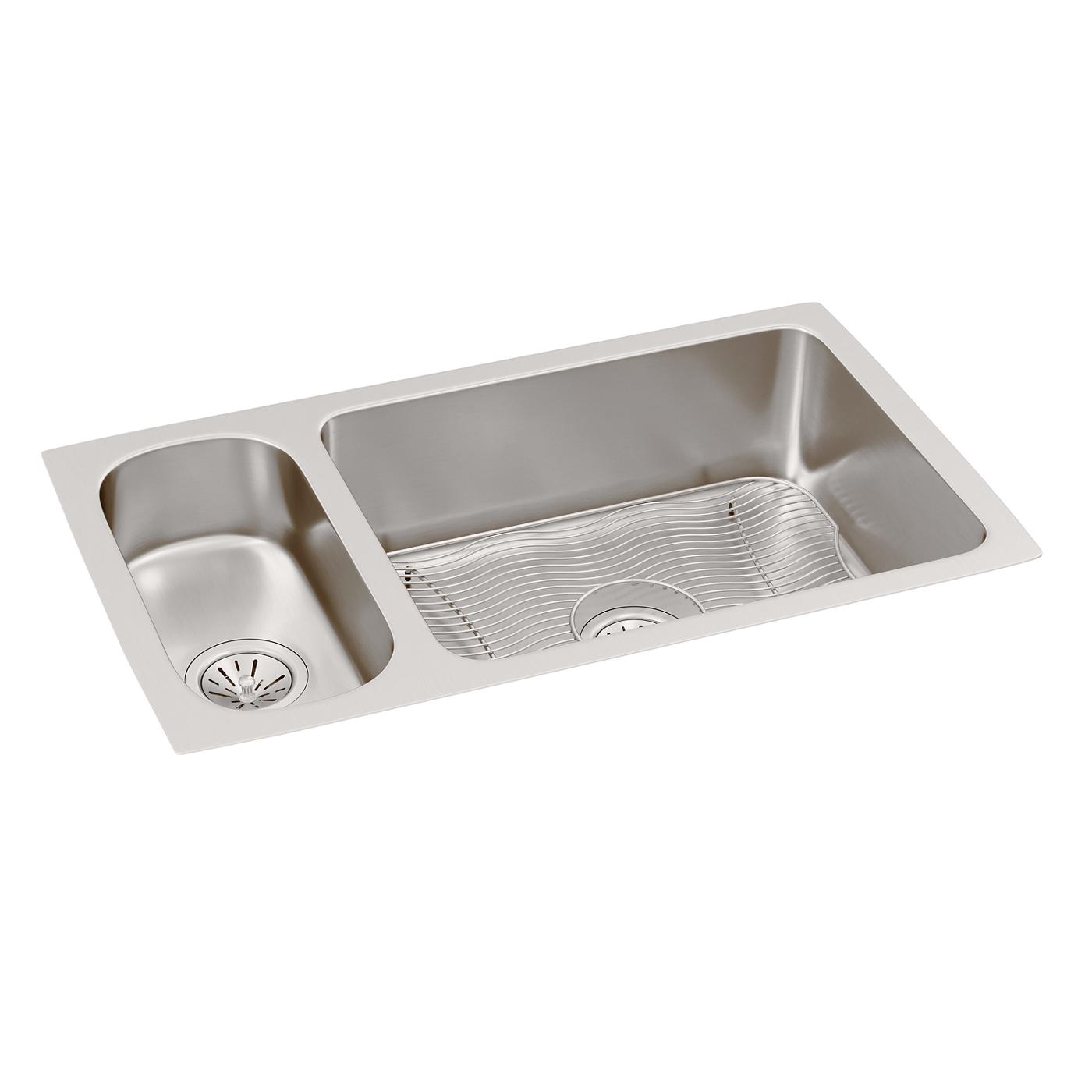 Elkay Tarja Lustertone® Classic Acero Inoxidable 31-3/4" x 16-1/2" x 7-1/2" de Dos Tazones Iguales Bajo Cubierta (Kit) — vista de producto