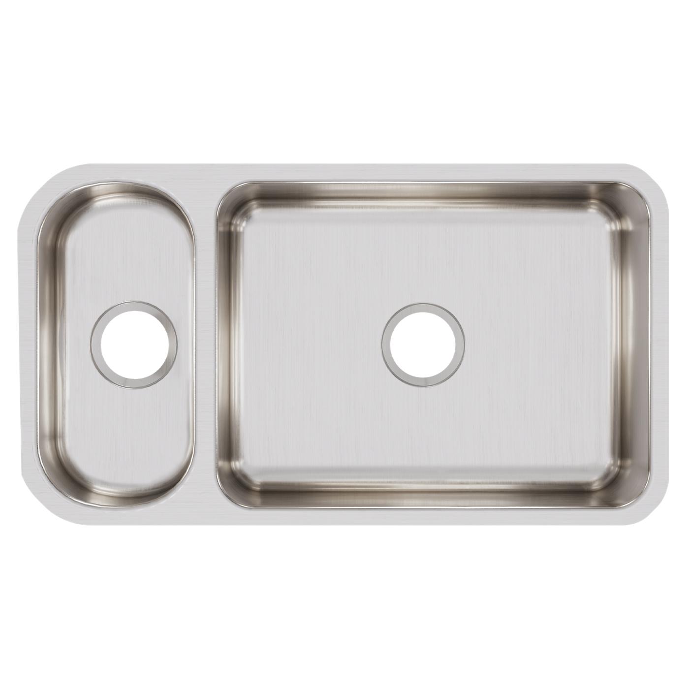 Elkay Tarja Lustertone® Classic Acero Inoxidable 32-1/4" x 18-1/4" x 7-3/4" 30/70 de Dos Tazones Bajo Cubierta — vista de producto