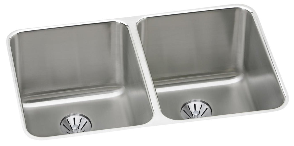 Elkay Tarja Lustertone® Classic Acero Inoxidable 32-1/4" x 18-1/4" x 7-3/4" 30/70 de Dos Tazones Bajo Cubierta — vista de producto