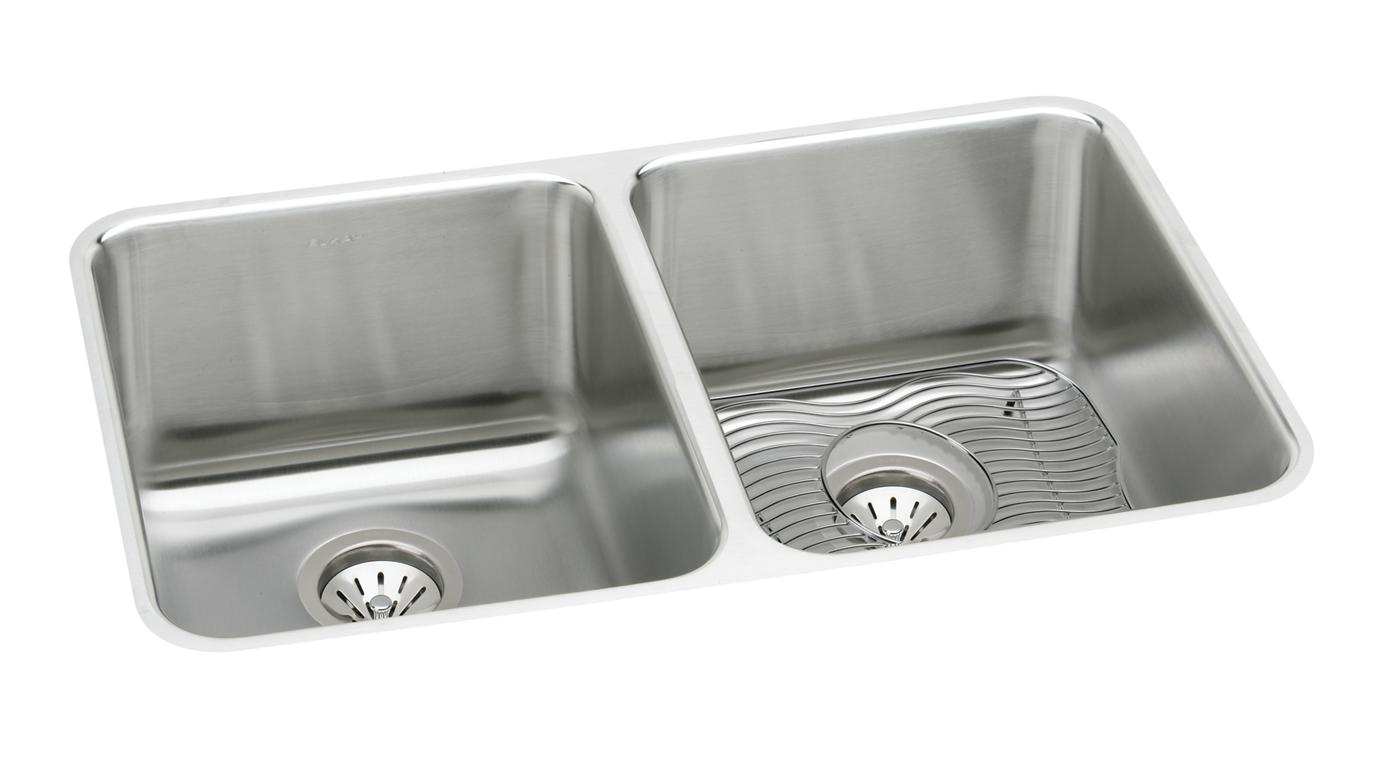 Elkay Tarja Lustertone® Classic Acero Inoxidable 35-3/4" x 18-1/2" x 10" de Dos Tazones Iguales Bajo Cubierta — vista de producto