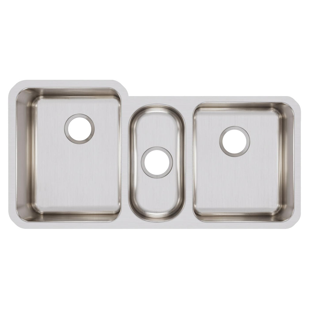 Elkay Tarja Lustertone® Classic Acero Inoxidable 40" x 20-1/2" x 9-7/8" Triple Bowl Bajo Cubierta — vista de producto