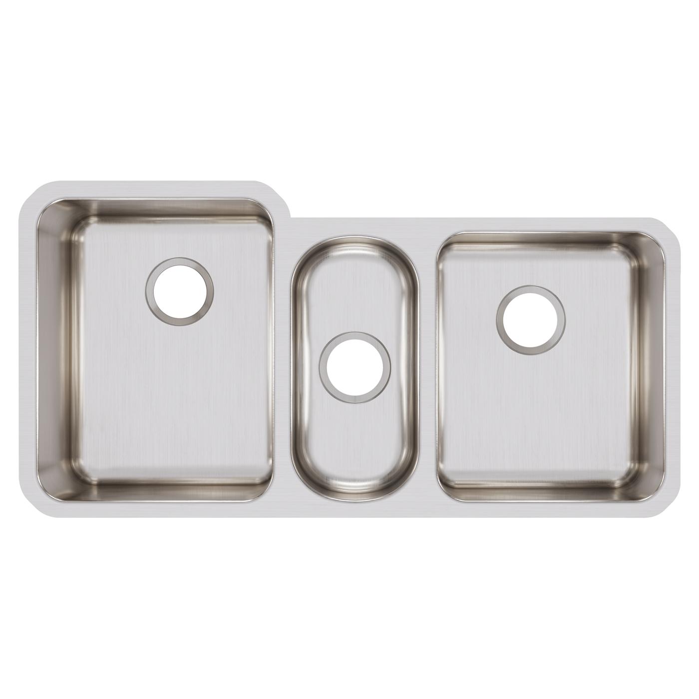 Elkay Tarja Lustertone® Classic Acero Inoxidable 40" x 20-1/2" x 9-7/8" Triple Bowl Bajo Cubierta — vista de producto