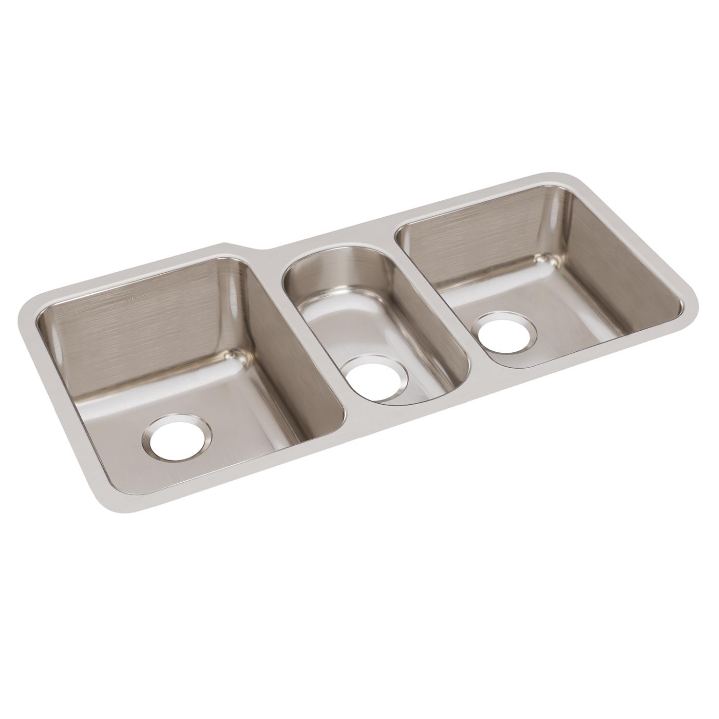 Elkay Tarja Lustertone® Classic Acero Inoxidable 40" x 20-1/2" x 9-7/8" Triple Bowl Bajo Cubierta — vista de producto