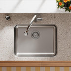 Elkay Tarja Lustertone® Classic Acero Inoxidable 23-1/2" x 18-1/4" x 5-3/8" de Un Tazón ADA Bajo Cubierta — ambiente de cocina