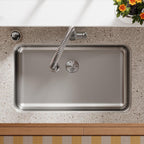 Elkay Tarja Lustertone® Classic Acero Inoxidable 30-1/2" x 18-1/2" x 5-3/8" de Un Tazón Bajo Cubierta ADA con Perfect Drain® — ambiente de cocina