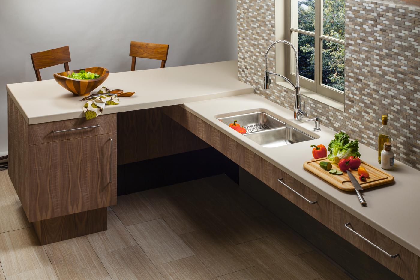 Elkay Tarja Lustertone® Classic Acero Inoxidable 30-3/4" x 18-1/2" x 4-3/8" de Dos Tazones Iguales ADA Bajo Cubierta — ambiente de cocina