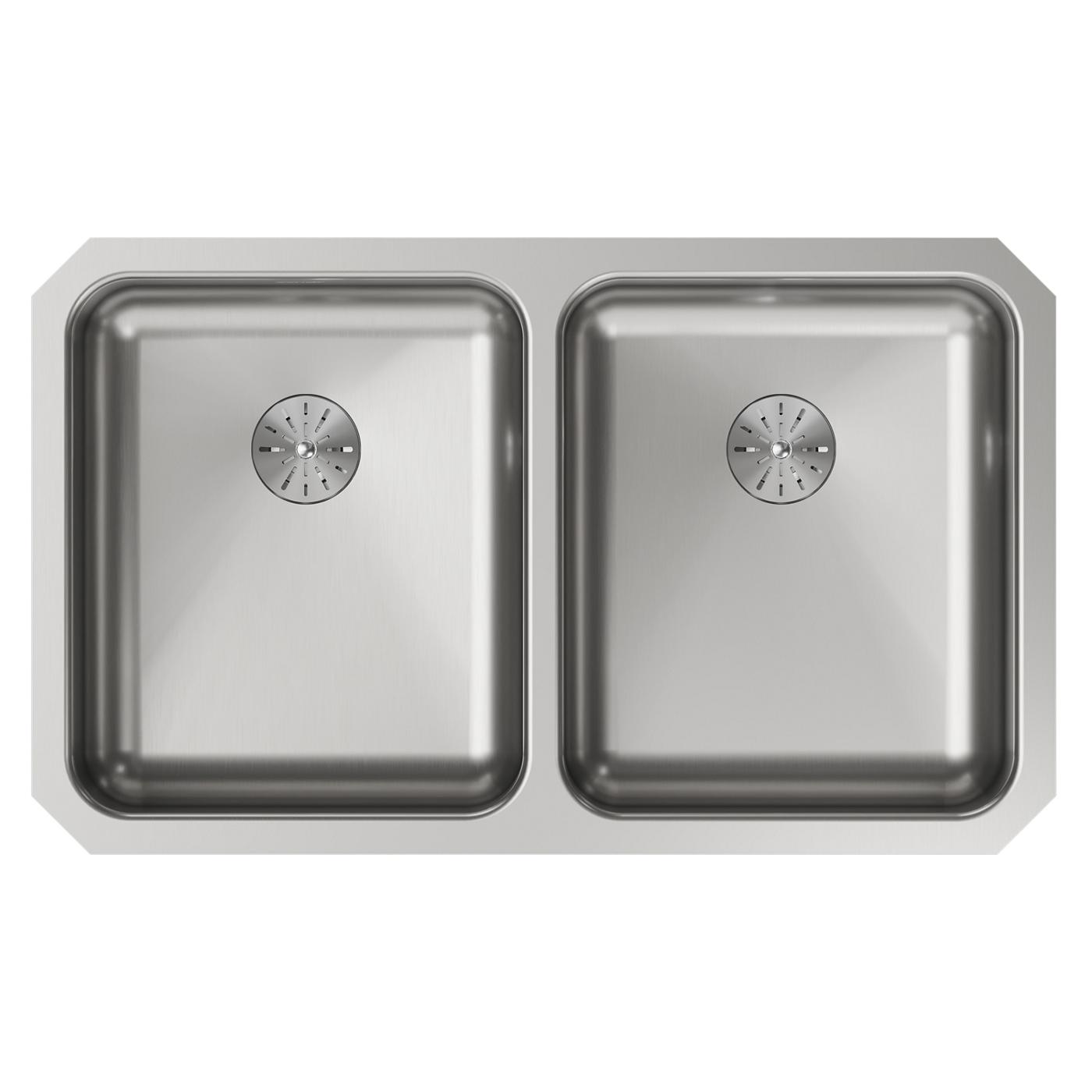 Elkay Tarja Lustertone® Classic Acero Inoxidable 30-3/4" x 18-1/2" x 5-3/8" de Dos Tazones Bajo Cubierta ADA con Perfect Drain® — vista de producto
