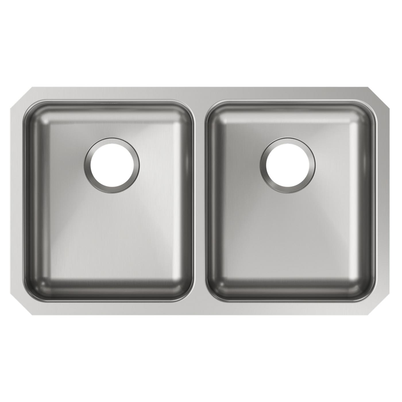 Elkay Tarja Lustertone® Classic Acero Inoxidable 30-3/4" x 18-1/2" x 5-3/8" de Dos Tazones Iguales ADA Bajo Cubierta — vista de producto