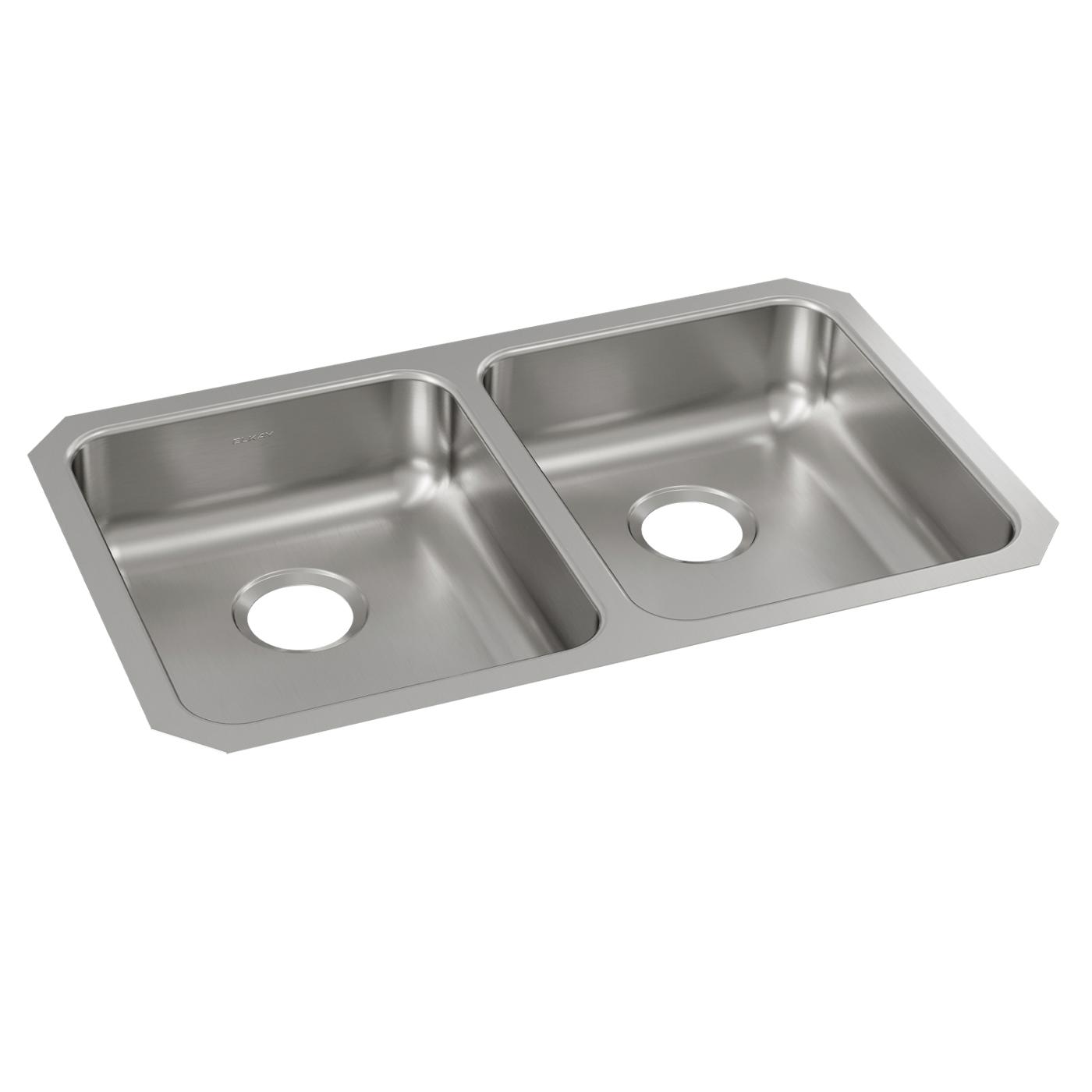 Elkay Tarja Lustertone® Classic Acero Inoxidable 31-1/4" x 20-1/2" x 5-3/8" Offset de Dos Tazones ADA Bajo Cubierta — vista de producto