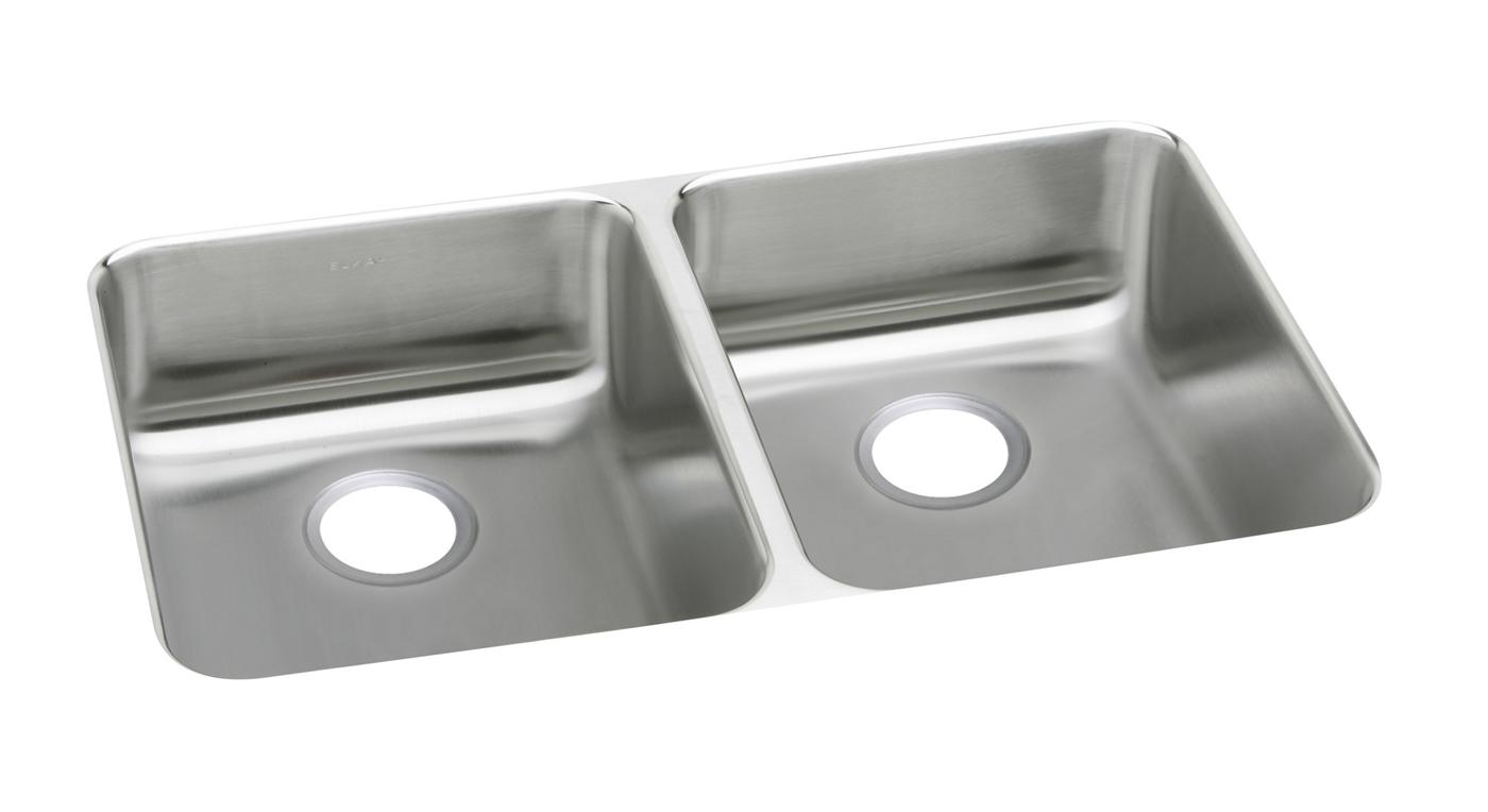 Elkay Tarja Lustertone® Classic Acero Inoxidable 35-3/4" x 18-1/2" x 4-7/8" de Dos Tazones Iguales ADA Bajo Cubierta — vista de producto