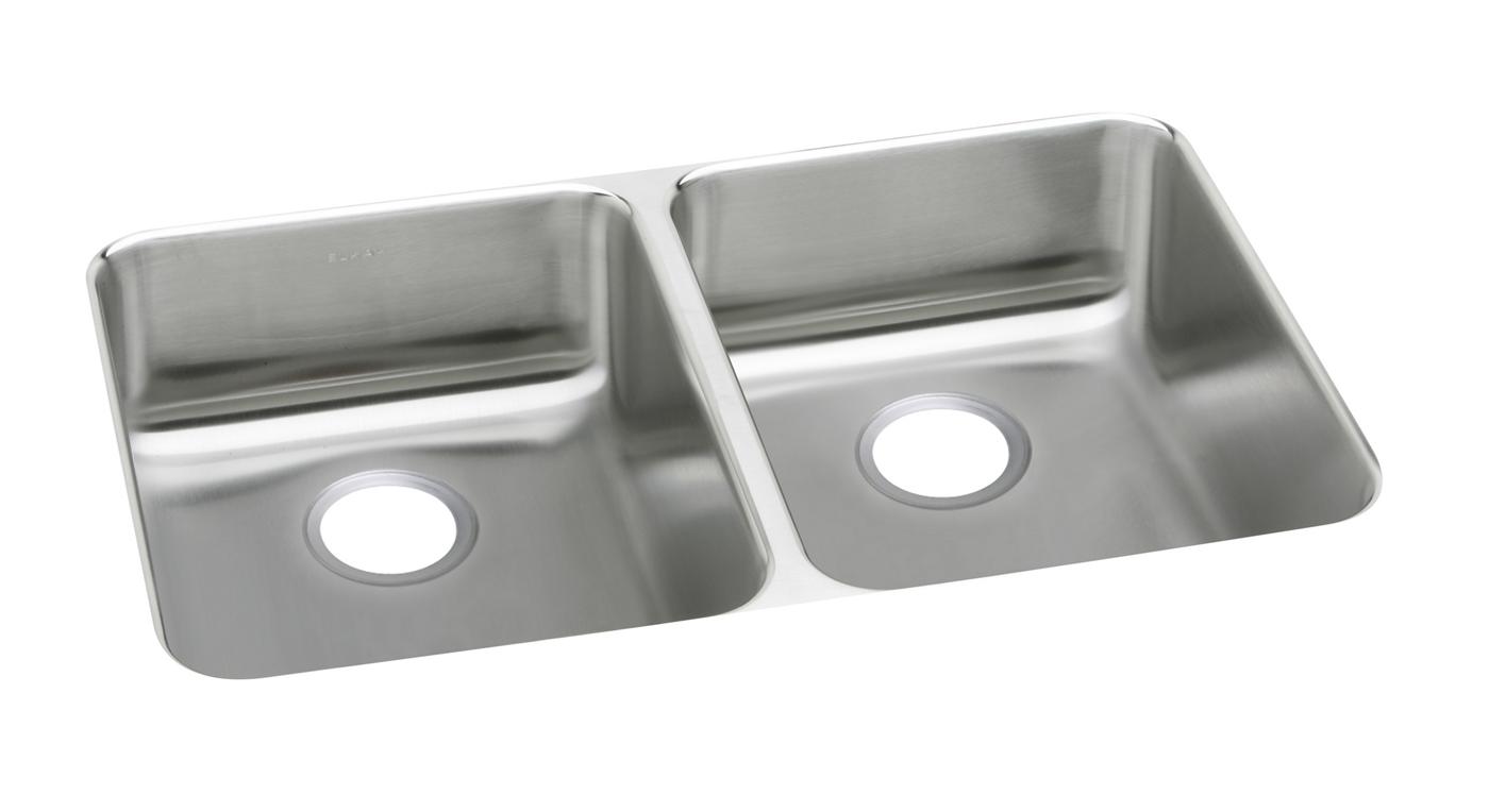 Elkay Tarja Lustertone® Classic Acero Inoxidable 35-3/4" x 18-1/2" x 5-3/8" de Dos Tazones Iguales ADA Bajo Cubierta — vista de producto