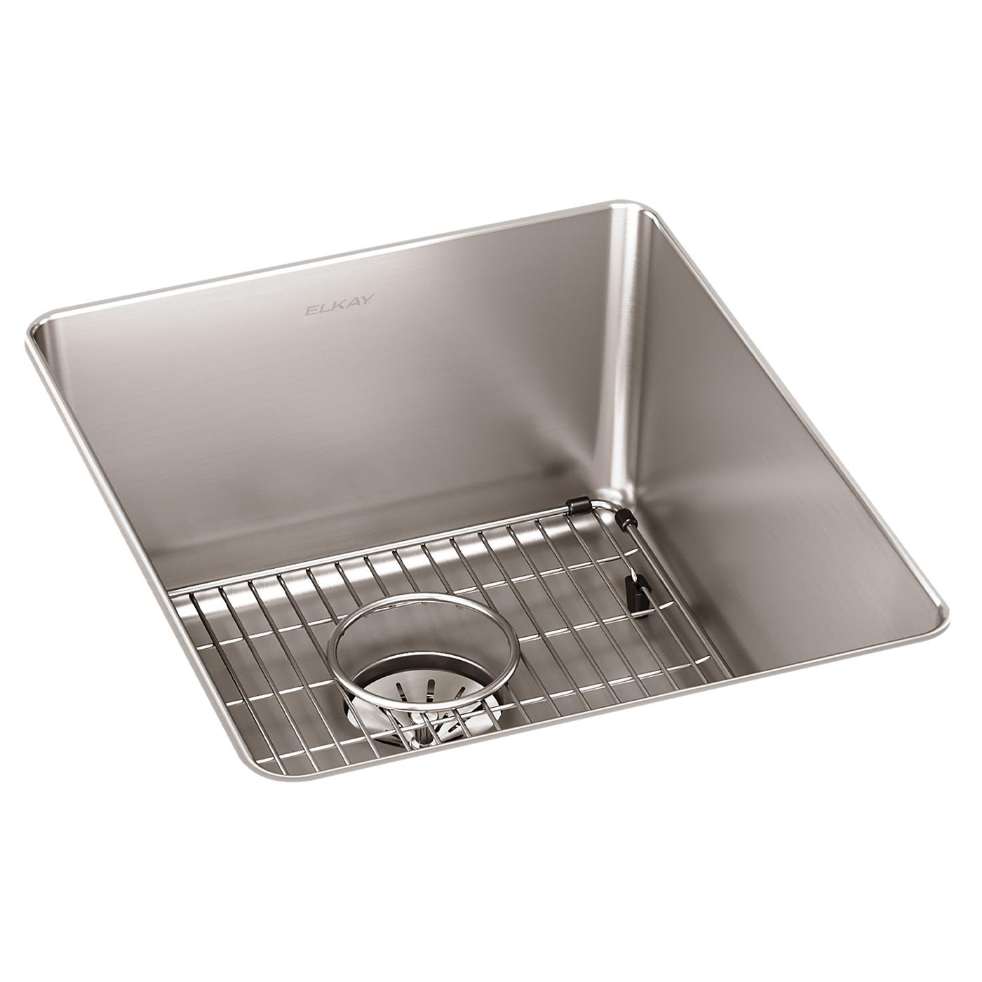 Elkay Tarja Lustertone Iconix® Calibre 16 Acero Inoxidable 16" x 18-1/2" x 8" de Un Tazón Bajo Cubierta (Kit) with Perfect Drain® — vista de producto