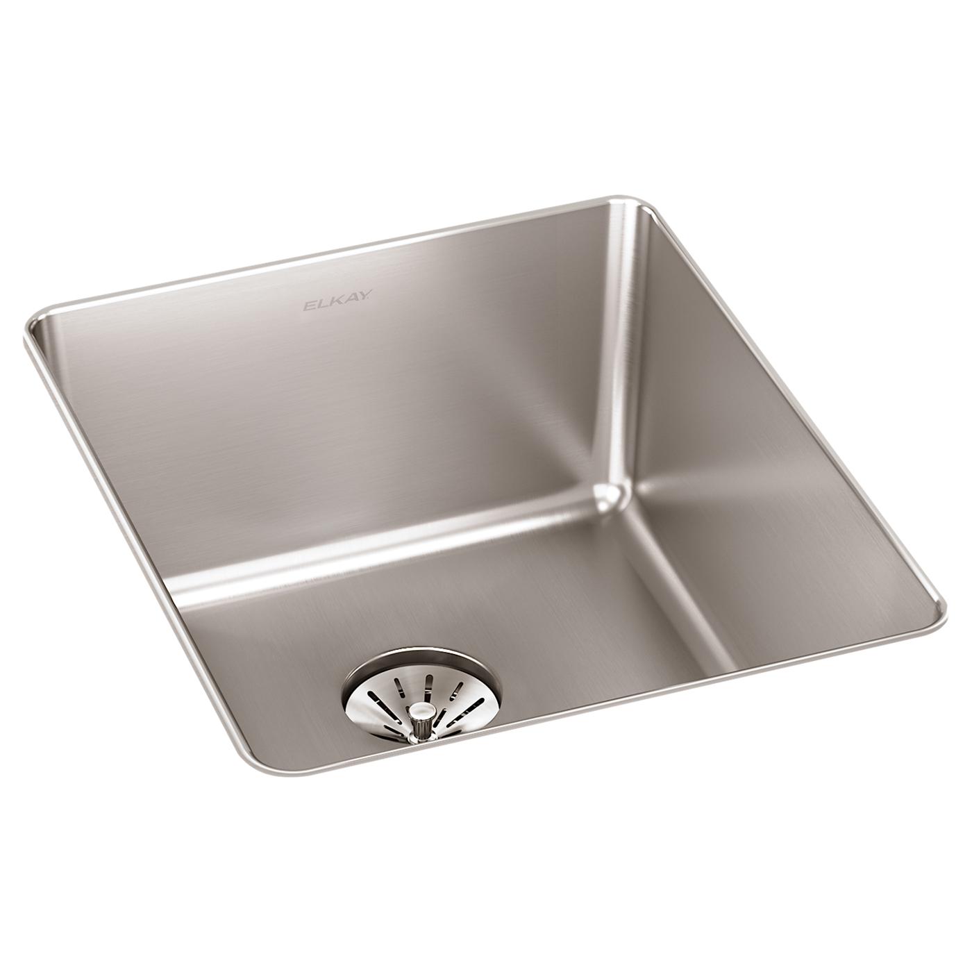 Elkay Tarja Lustertone Iconix® Calibre 16 Acero Inoxidable 16" x 18-1/2" x 8" de Un Tazón Bajo Cubierta with Perfect Drain® — vista de producto