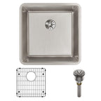 Elkay Tarja Lustertone Iconix® Calibre 16 Acero Inoxidable 18-1/2" x 18-1/2" x 9" de Un Tazón Bajo Cubierta (Kit) with Perfect Drain® — ambiente de cocina