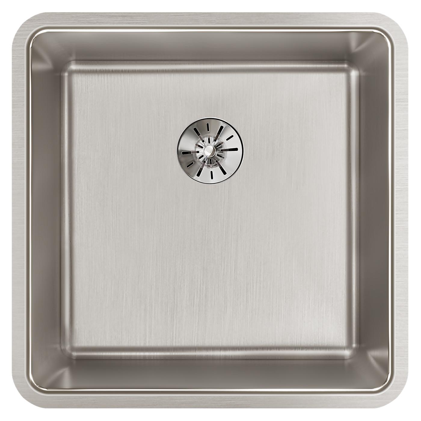 Elkay Tarja Lustertone Iconix® Calibre 16 Acero Inoxidable 18-1/2" x 18-1/2" x 9" de Un Tazón Bajo Cubierta with Perfect Drain® — vista de producto