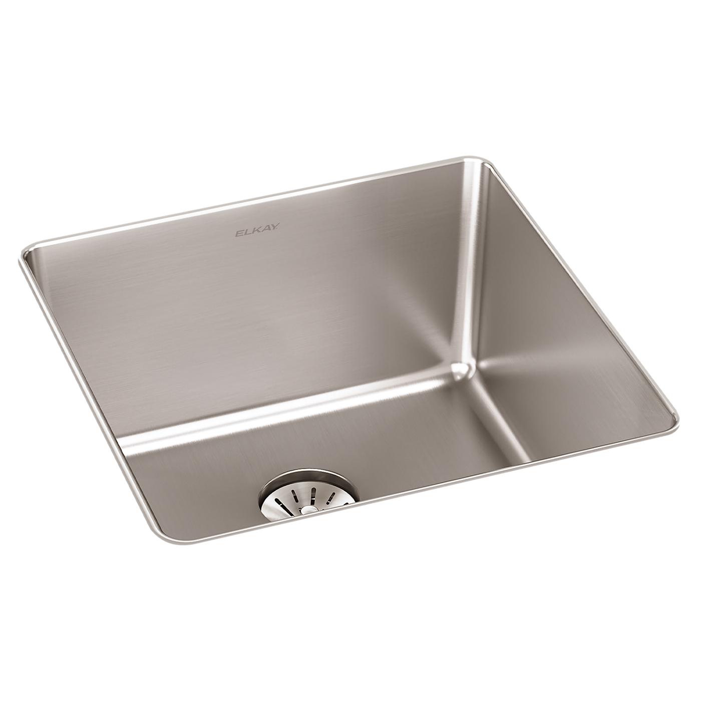 Elkay Tarja Lustertone Iconix® Calibre 16 Acero Inoxidable 18-1/2" x 18-1/2" x 9" de Un Tazón Bajo Cubierta with Perfect Drain® — vista de producto