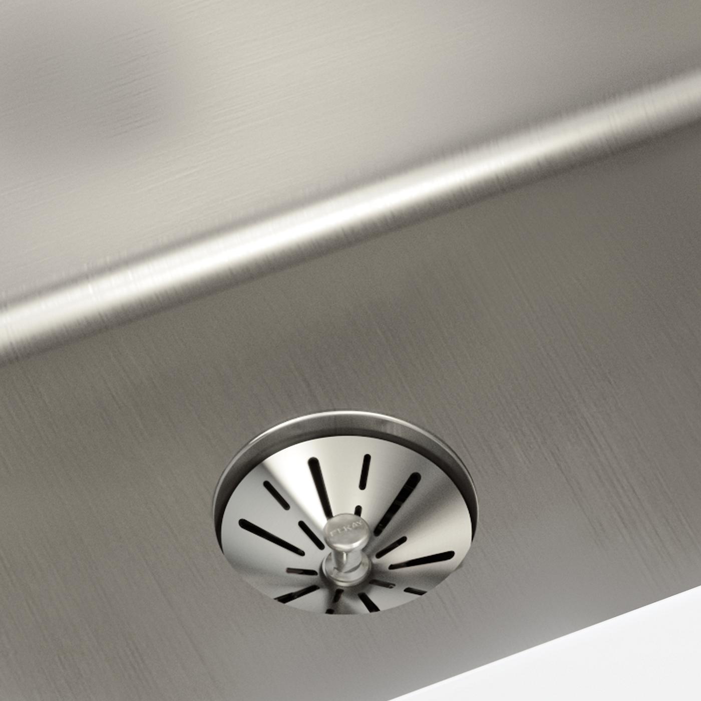 Elkay Tarja Lustertone Iconix® Calibre 16 Acero Inoxidable 23-1/2" x 18-1/4" x 9" de Un Tazón Bajo Cubierta with Perfect Drain® — ambiente de cocina
