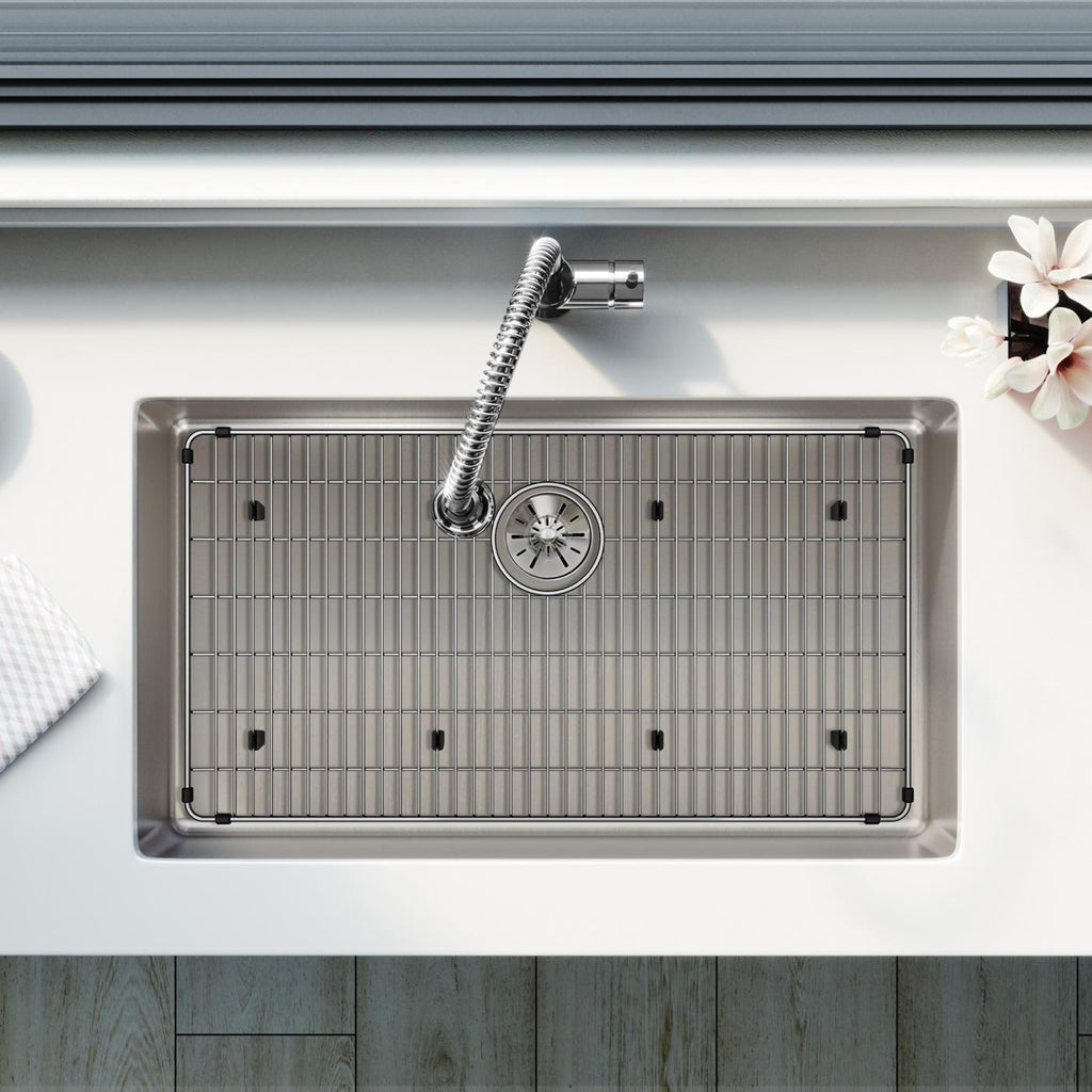 Elkay Tarja Lustertone Iconix® Calibre 16 Acero Inoxidable 32-1/2 x 19-1/2" x 9" de Un Tazón Bajo Cubierta (Kit) with Perfect Drain® — ambiente de cocina