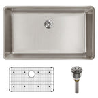 Elkay Tarja Lustertone Iconix® Calibre 16 Acero Inoxidable 32-1/2 x 19-1/2" x 9" de Un Tazón Bajo Cubierta (Kit) with Perfect Drain® — ambiente de cocina