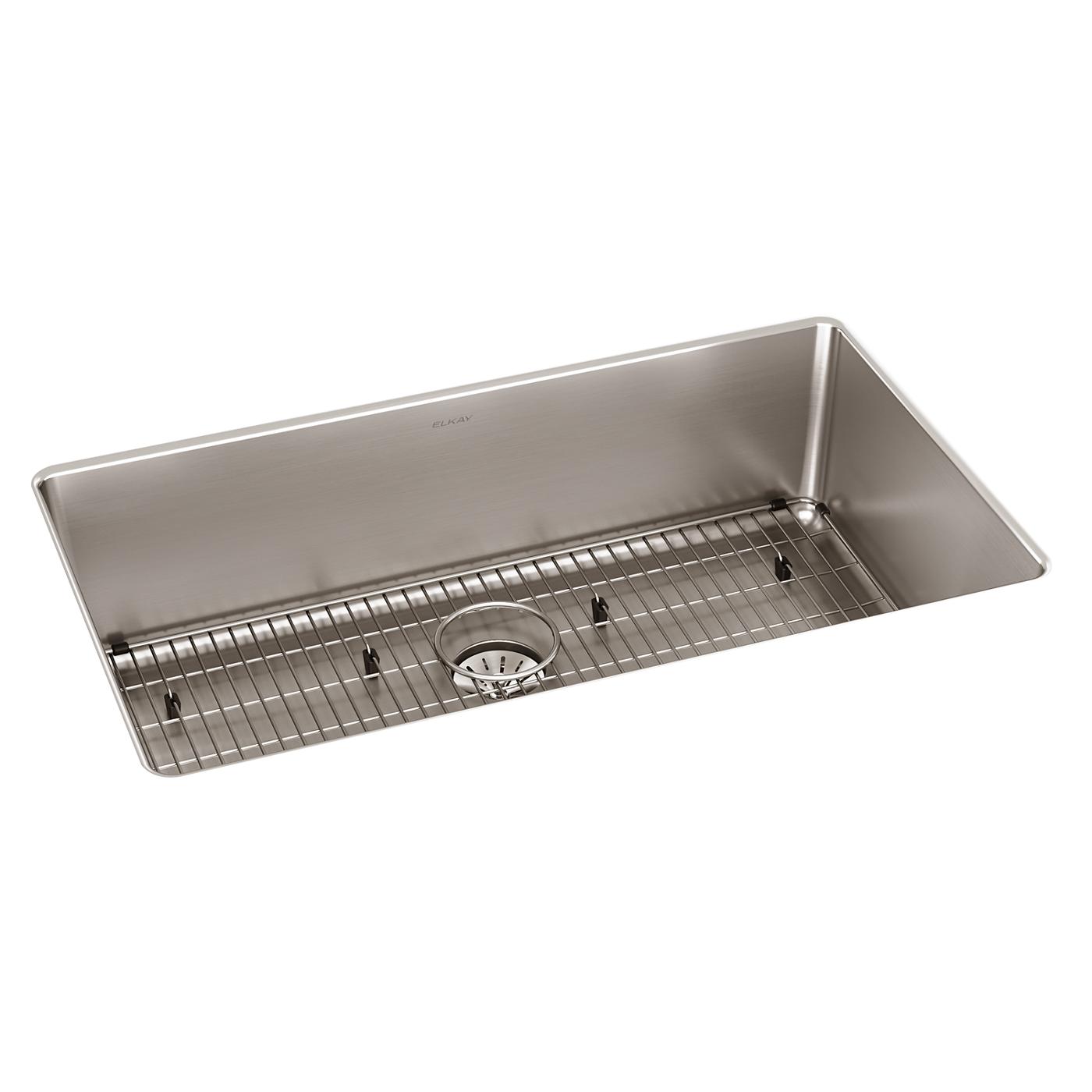 Elkay Tarja Lustertone Iconix® Calibre 16 Acero Inoxidable 32-1/2 x 19-1/2" x 9" de Un Tazón Bajo Cubierta (Kit) with Perfect Drain® — vista de producto