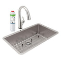 Elkay Tarja Lustertone Iconix® Calibre 16 Acero Inoxidable 32-1/2" x 19-1/2" x 9" de Un Tazón Bajo Cubierta (Kit con Llave Filtrada) with Perfect Drain® — vista de producto
