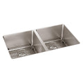 Elkay Tarja Lustertone Iconix® Calibre 16 Acero Inoxidable 32-3/4" x 19-1/2" x 9" de Dos Tazones Bajo Cubierta (Kit) with Perfect Drain® — vista de producto