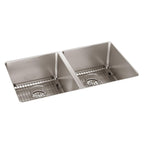 Elkay Tarja Lustertone Iconix® Calibre 16 Acero Inoxidable 32-3/4" x 19-1/2" x 9" de Dos Tazones Bajo Cubierta (Kit) with Perfect Drain® — vista de producto