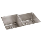 Elkay Tarja Lustertone Iconix® Calibre 16 Acero Inoxidable 31-1/4" x 20-1/2" x 9" de Dos Tazones Bajo Cubierta (Kit) with Right Perfect Drain® — vista de producto
