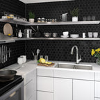 Elkay Tarja Lustertone Iconix® 16 Ga Acero Inoxidable 31-1/4" x 20-1/2" x 9" Offset 60/40 Bowl Umt (Kit) w/Perfect Drain®&Fltr Fct — ambiente de cocina