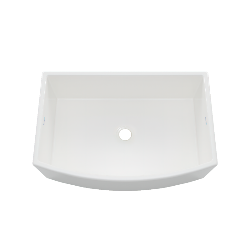 Bante Arco — Tarja de Cocina de Cerámica Refractaria (Fireclay), Frente Granjero Curvo
