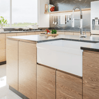Bante Vanita — Tarja de Cocina de Cerámica Refractaria (Fireclay), Frente Granjero Liso