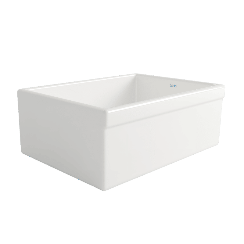 Bante Vanita — Tarja de Cocina de Cerámica Refractaria (Fireclay), Frente Granjero Liso
