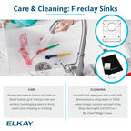 Elkay Tarja Fireclay 33" x 19-15/16" x 9-3/16" 60/40 de Dos Tazones Farmhouse Workstation con Aqua Divide — ambiente de cocina