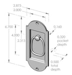 Arch Flush Pull with Flap Ring (FP-A401FR) — dibujo de especificaciones y dimensiones