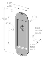 Arch Flush Pull with Release Cover (FP-A402ERC) — dibujo de especificaciones y dimensiones