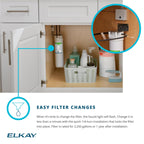 Elkay Tarja Lustertone Iconix® Calibre 18 Acero Inoxidable 31-1/4" x 20-1/2" x 9" Offset 60/40 Bowl Bajo Cubierta (Kit) w/Filter Faucet — ambiente de cocina