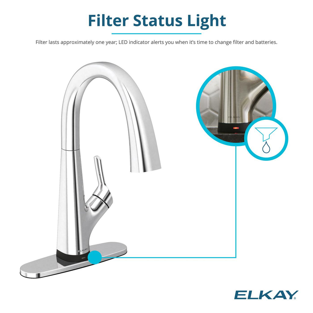 Elkay Tarja Fireclay 24-7/16" x 19-11/16" x 9-1/8" de Un Tazón Farmhouse (Kit) con Llave Filtrada Blanco — ambiente de cocina