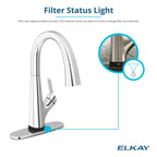Elkay Tarja Fireclay 24-7/16" x 19-11/16" x 9-1/8" de Un Tazón Farmhouse (Kit) con Llave Filtrada Blanco — ambiente de cocina