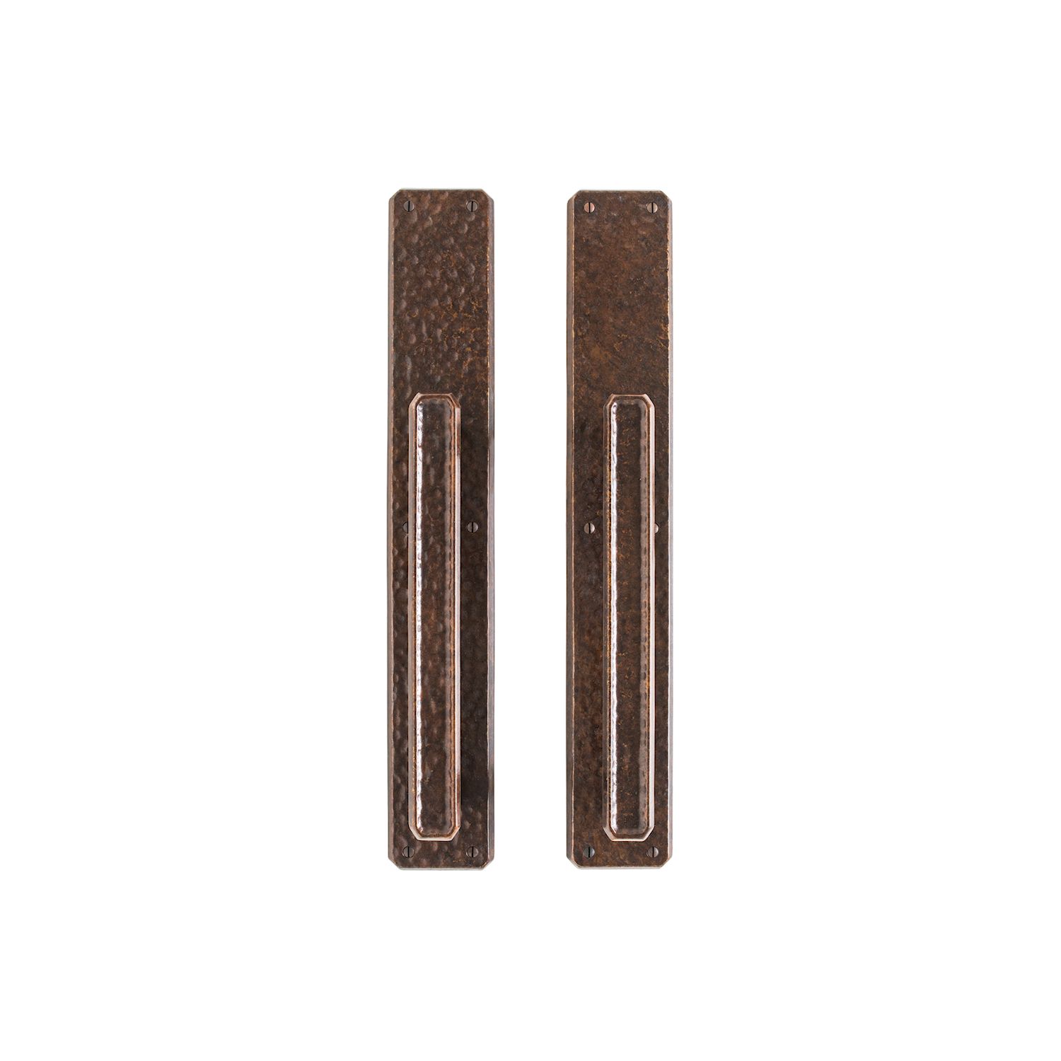 uego Empujar y Jalar Hammered 3" x 19" — Rocky Mountain Hardware bronce macizo