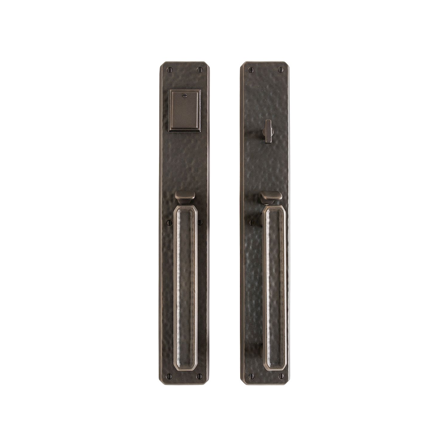 uego de Entrada con Jaladera Hammered 3" x 19" — Rocky Mountain Hardware bronce macizo