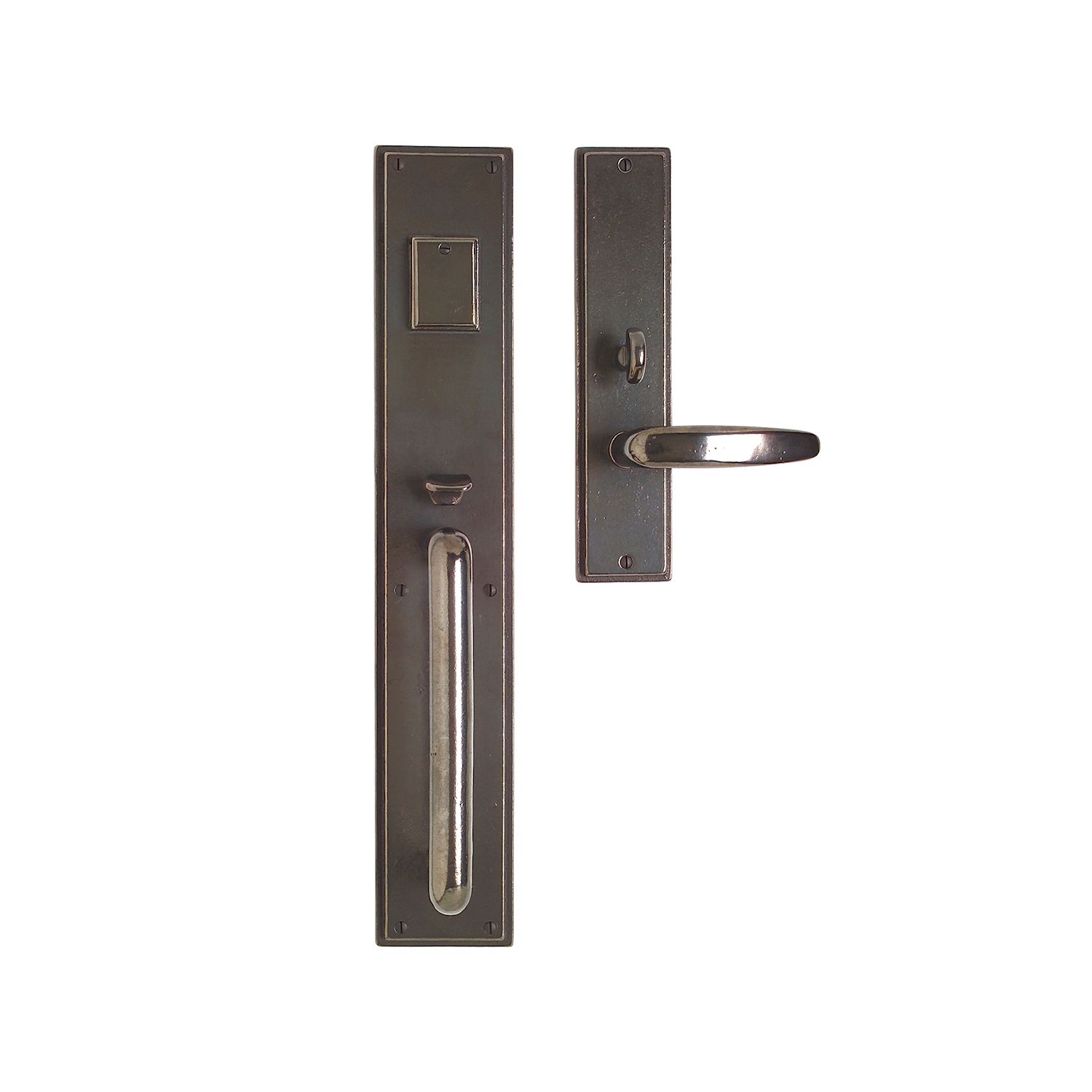 uego de Entrada con Jaladera Stepped 3 1/2" x 20" — Rocky Mountain Hardware bronce macizo